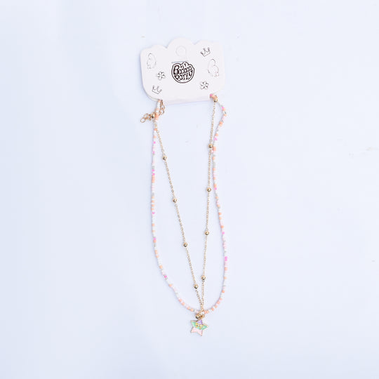 2-in-1 Chain Beads Star Pendant Necklace