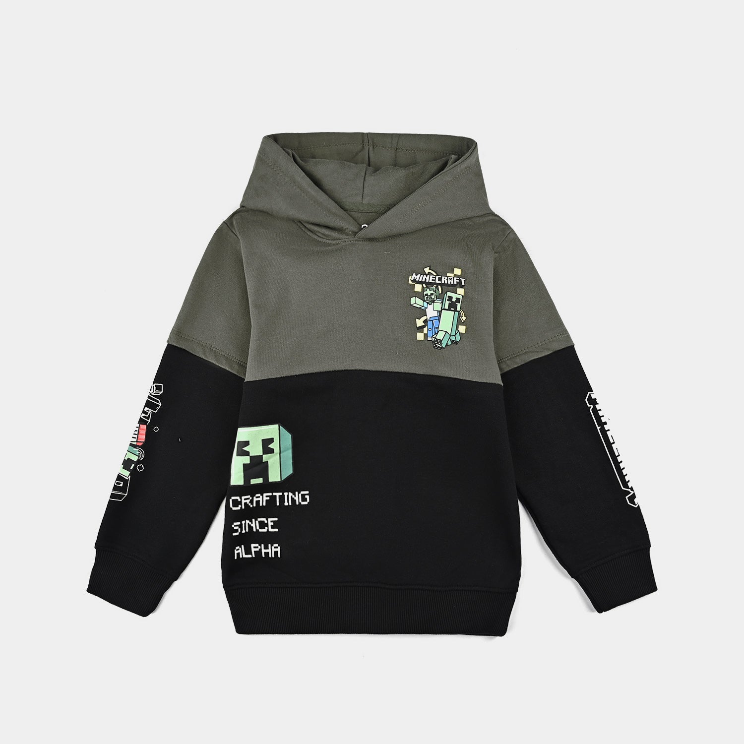 Boys Cotton Terry SweatShirt Minecraft-Riffle Grn Price in Pakistan ...