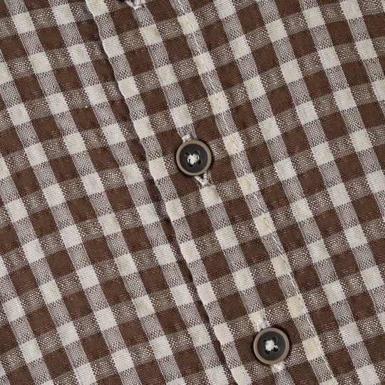 Boys Seersucker Casual Shirt F/S -BROWN