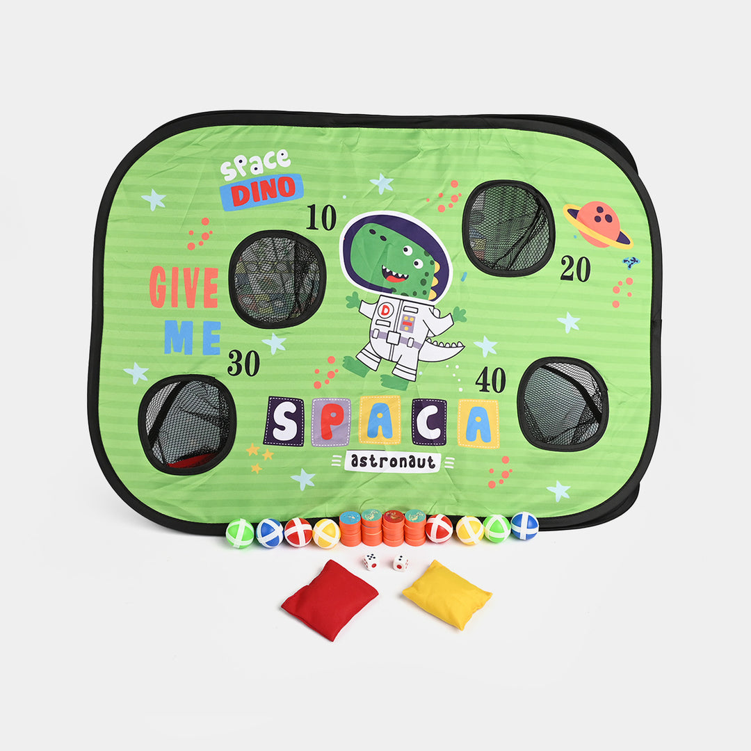 3-in-1 Space Pop-Up Bean Bag Toss & Board Game Set