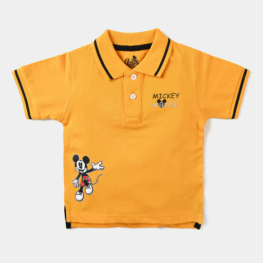 Infant Boys Cotton PK Polo T-shirt-Citrus