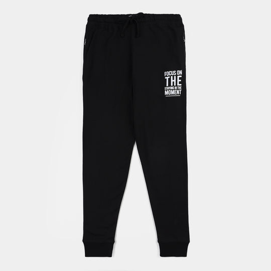 Teen Boys French Terry Trouser-Black