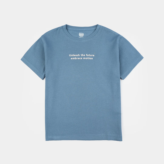 Boys 2x1 Rib T-Shirt (Unleash The Future) – Blue