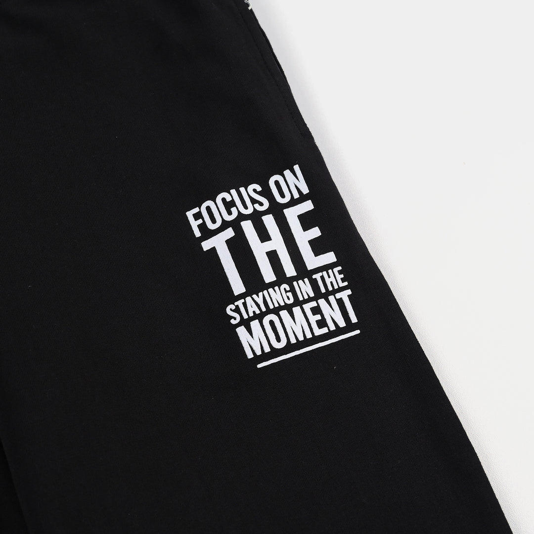 Teen Boys French Terry Trouser-Black