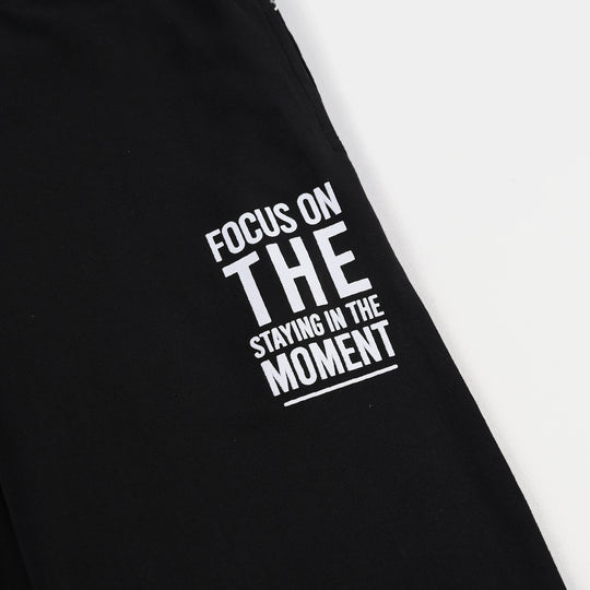 Teen Boys French Terry Trouser-Black