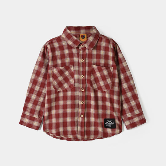Boys Yarn Dyed Casual Shirt F/S Huddle 79-Mix