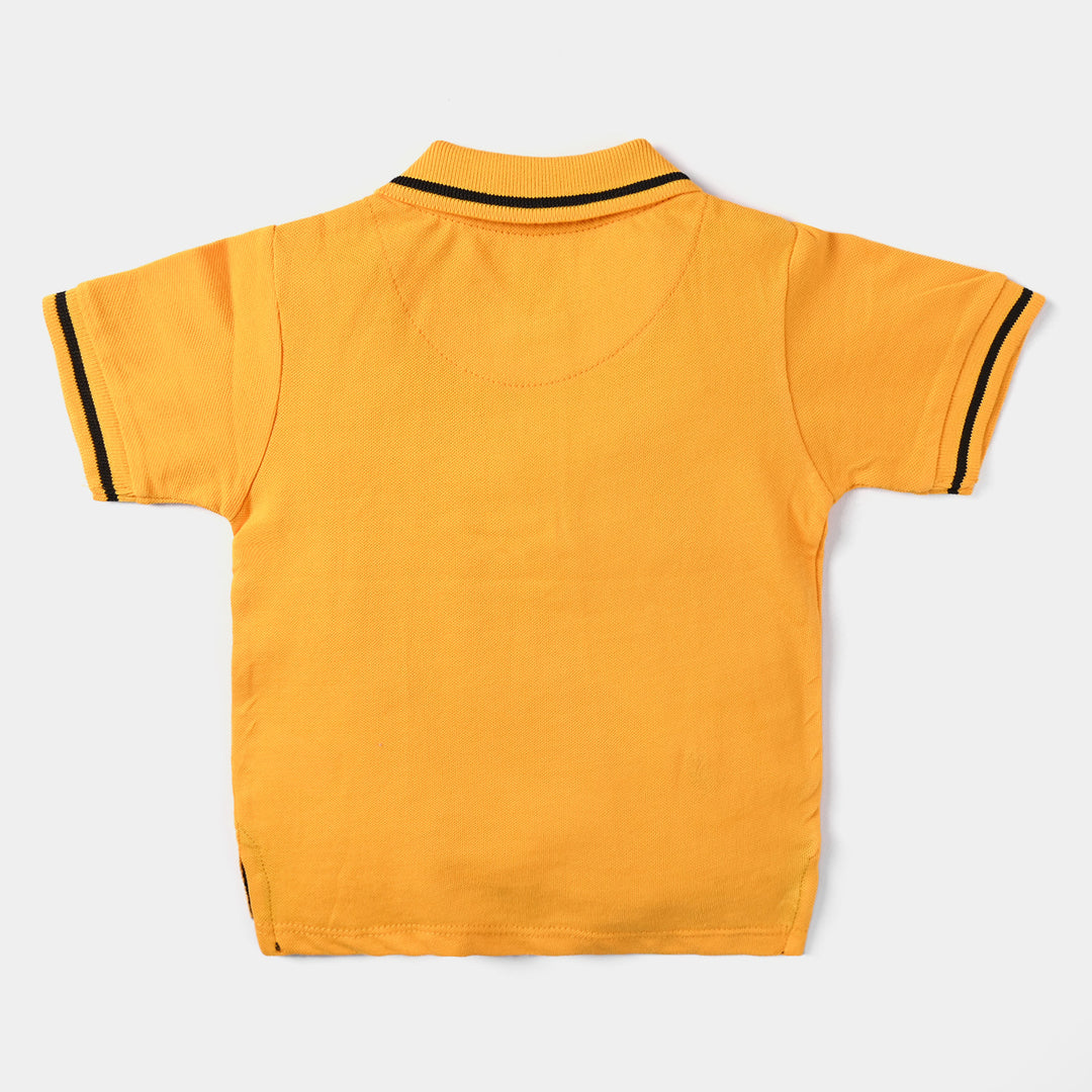 Infant Boys Cotton PK Polo T-shirt-Citrus