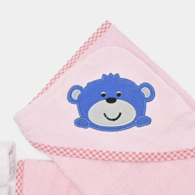 Baby Hooded Bath Towel + 4PCS Face Towel Set | 5Pcs