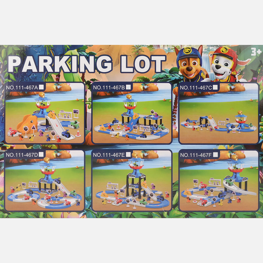 Parking Lot DIY Build Rail Car Set – 4 Car Playset