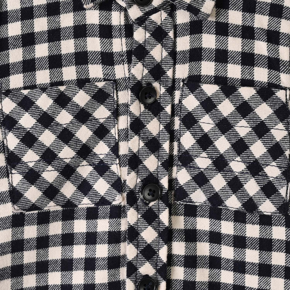 Infant Boys Flannel Basic Casual Shirt F/S Hooded-Off.White