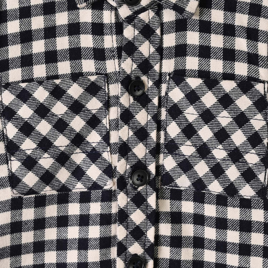 Infant Boys Flannel Basic Casual Shirt F/S Hooded-Off.White