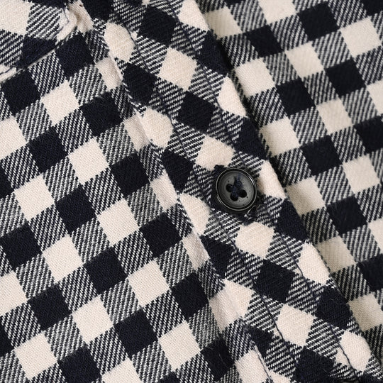 Infant Boys Flannel Basic Casual Shirt F/S Hooded-Off.White