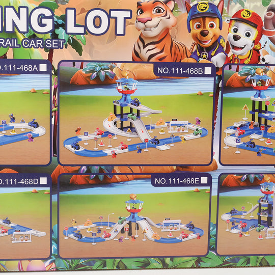 Parking Lot DIY Build Rail Car Set – 4 Car Playset