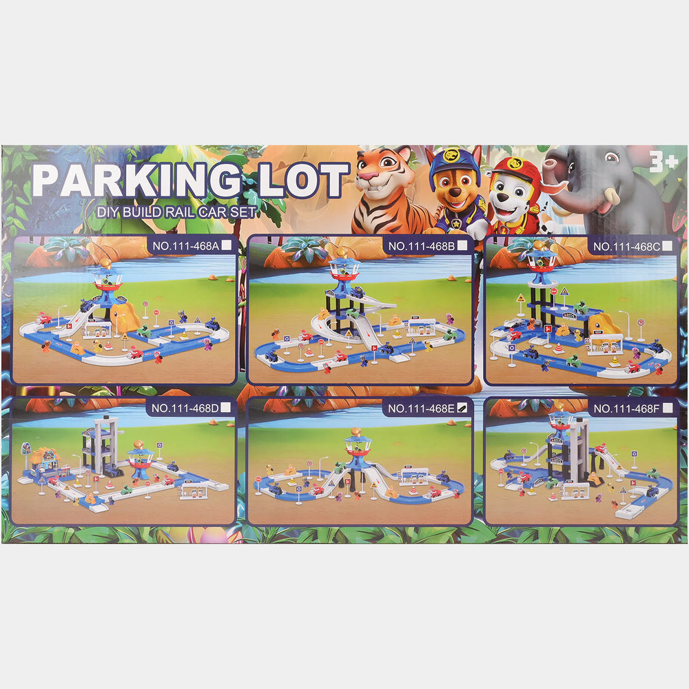 Parking Lot DIY Build Rail Car Set – 4 Car Playset
