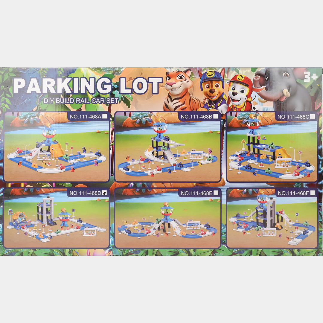 Parking Lot DIY Build Rail Car Set – 4 Car Playset