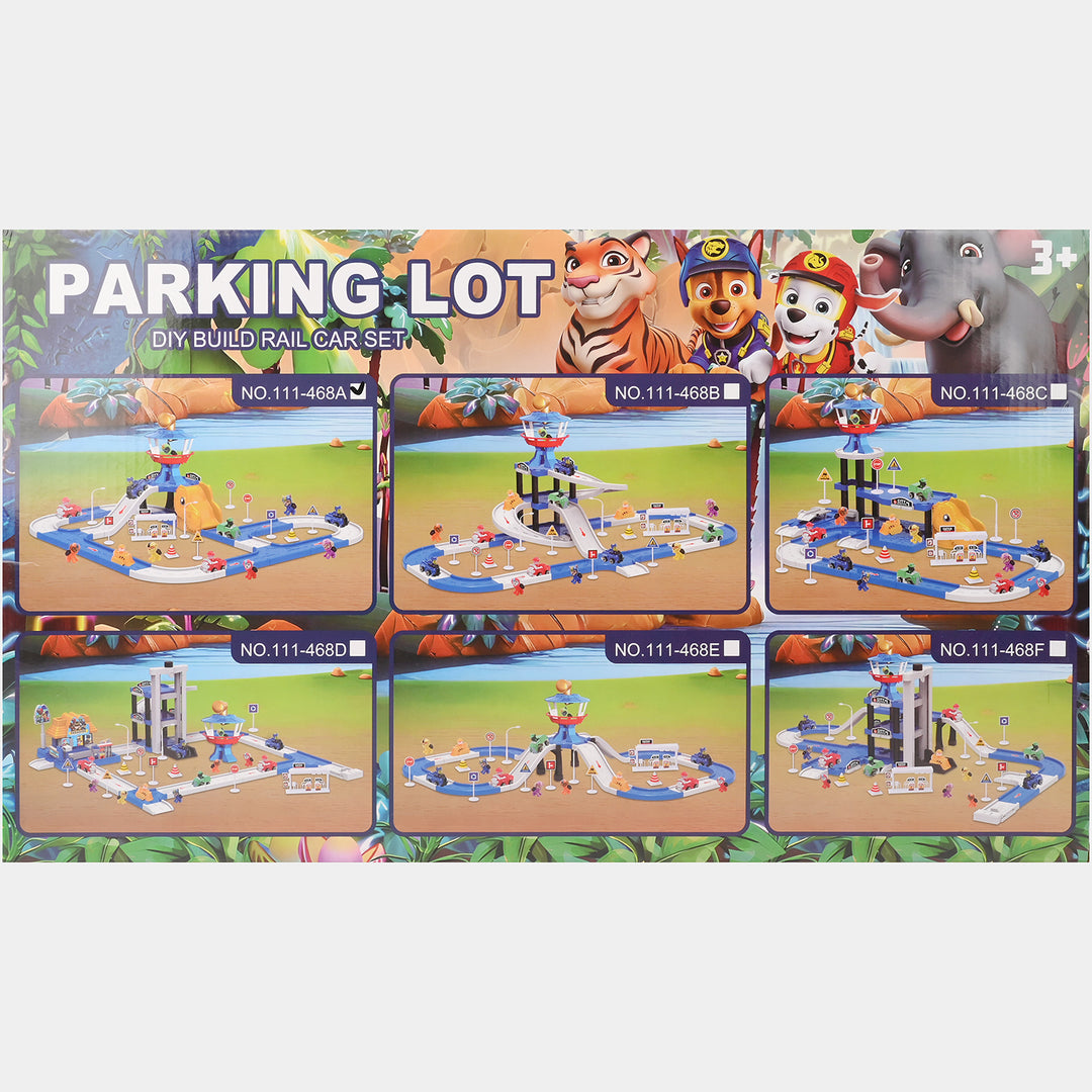 Parking Lot DIY Build Rail Car Set – 4 Car Playset