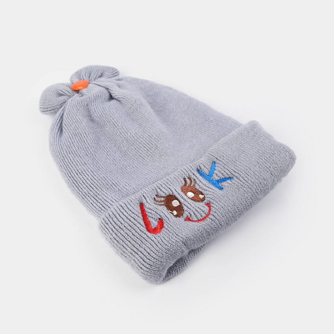 Baby Winter Cap/Hat Look Embroidered | 6M+