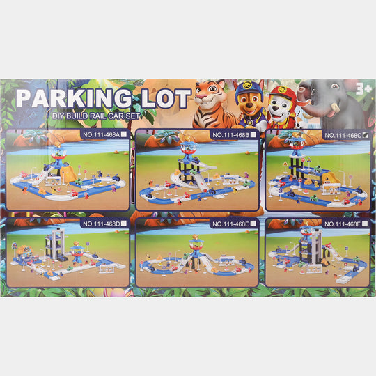 Parking Lot DIY Build Rail Car Set – 4 Car Playset