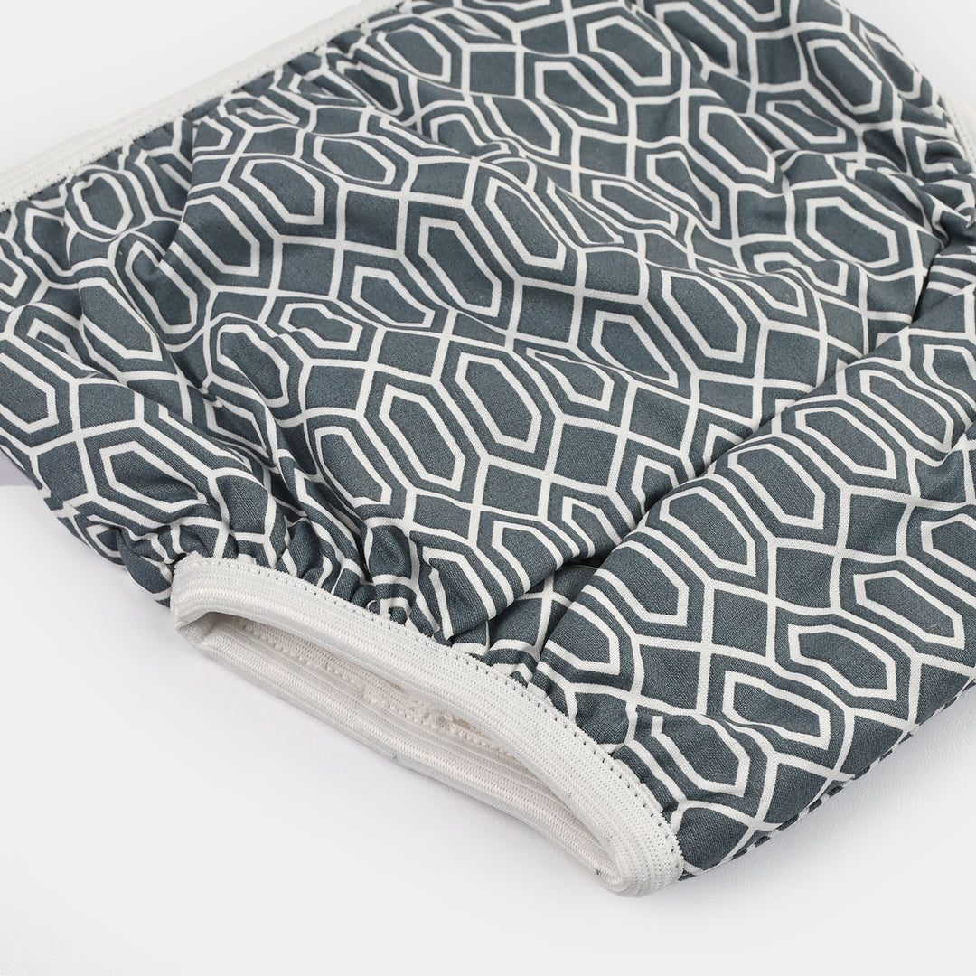 Towel Cotton Panty 6-12M Grey Base Diamond Print