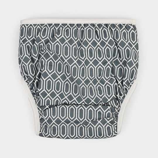 Towel Cotton Panty 6-12M Grey Base Diamond Print
