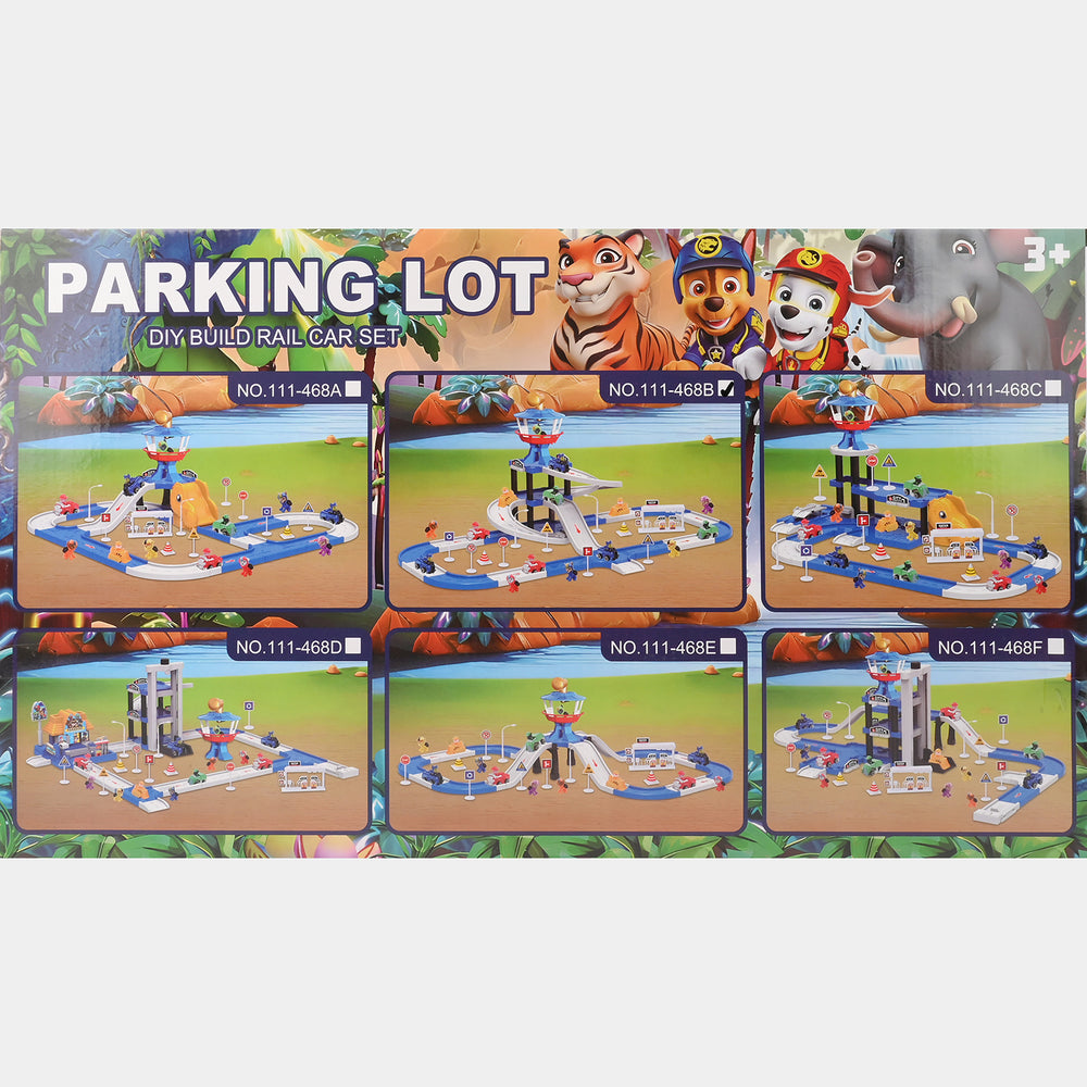 Parking Lot DIY Build Rail Car Set – 4 Car Playset
