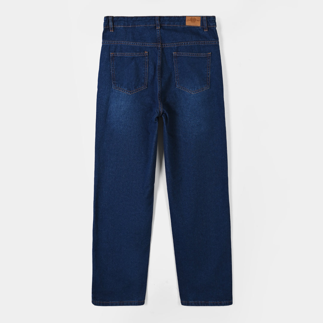 Teens Boys Denim rigid Pant Basic Dark Blue