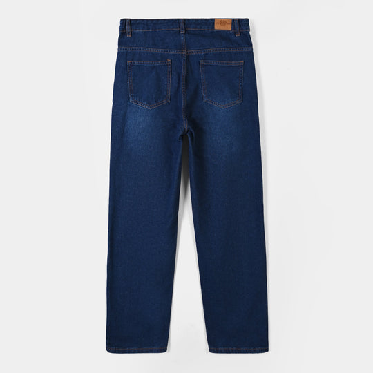 Teens Boys Denim rigid Pant Basic Dark Blue