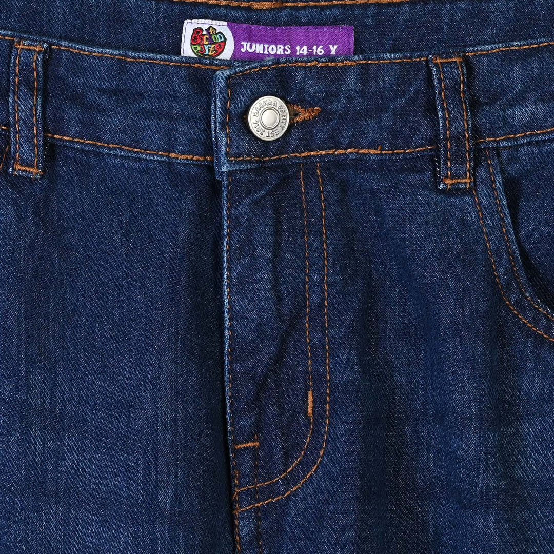 Teens Boys Denim rigid Pant Basic Dark Blue