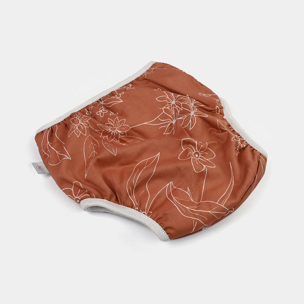 Towel Cotton Panty 18-24M Brown Flower Print