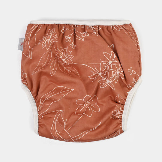 Towel Cotton Panty 18-24M Brown Flower Print