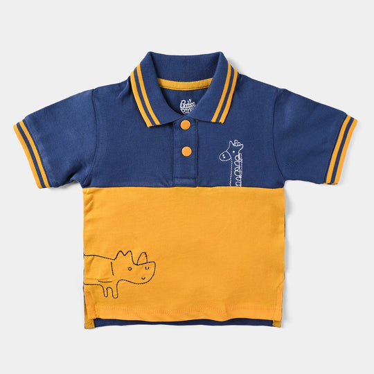 Infant Boys Cotton PK Polo Hip & Giraffe-True Navy