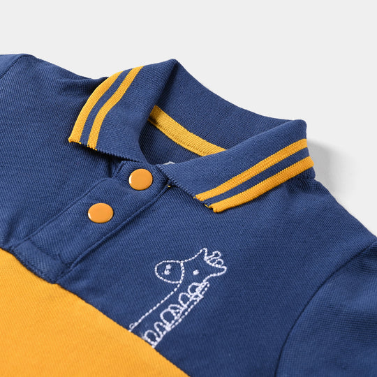 Infant Boys Cotton PK Polo Hip & Giraffe-True Navy