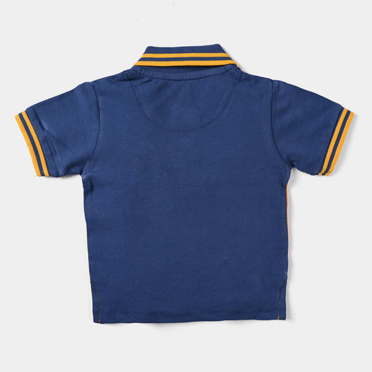 Infant Boys Cotton PK Polo Hip & Giraffe-True Navy