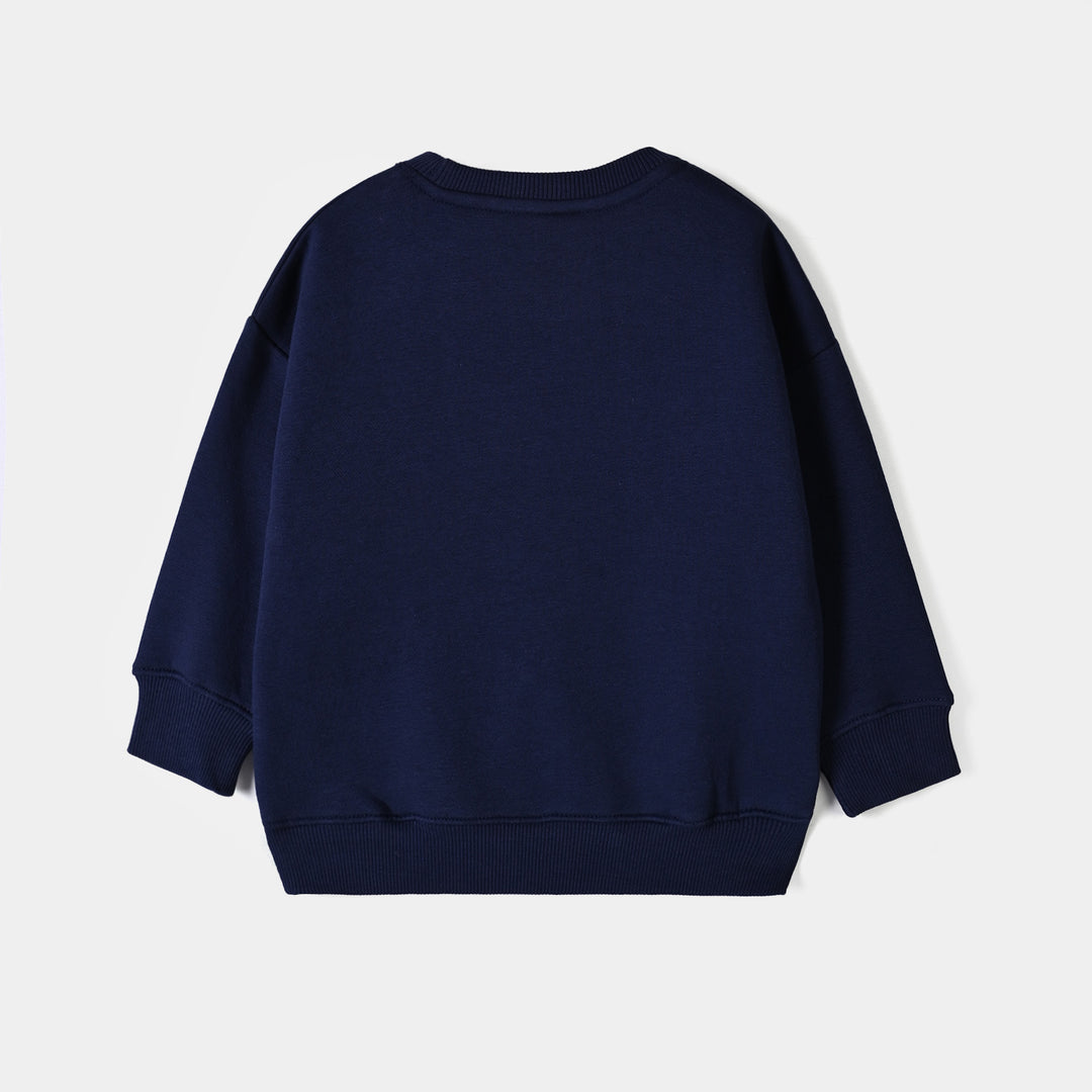 Girls Fleece 2 Piece Suit Lace Bow-NAVY
