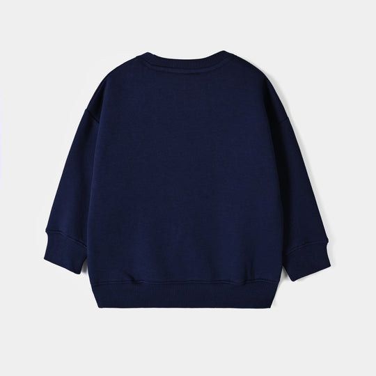 Girls Fleece 2 Piece Suit Lace Bow-NAVY