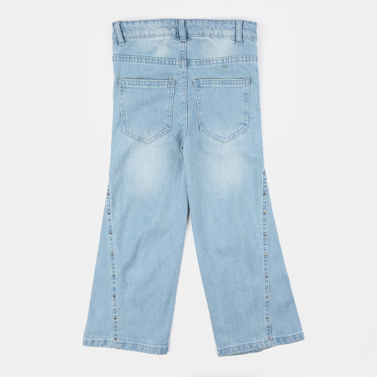 Girls Denim Stretch Pant (Studs Seam) – Light Blue