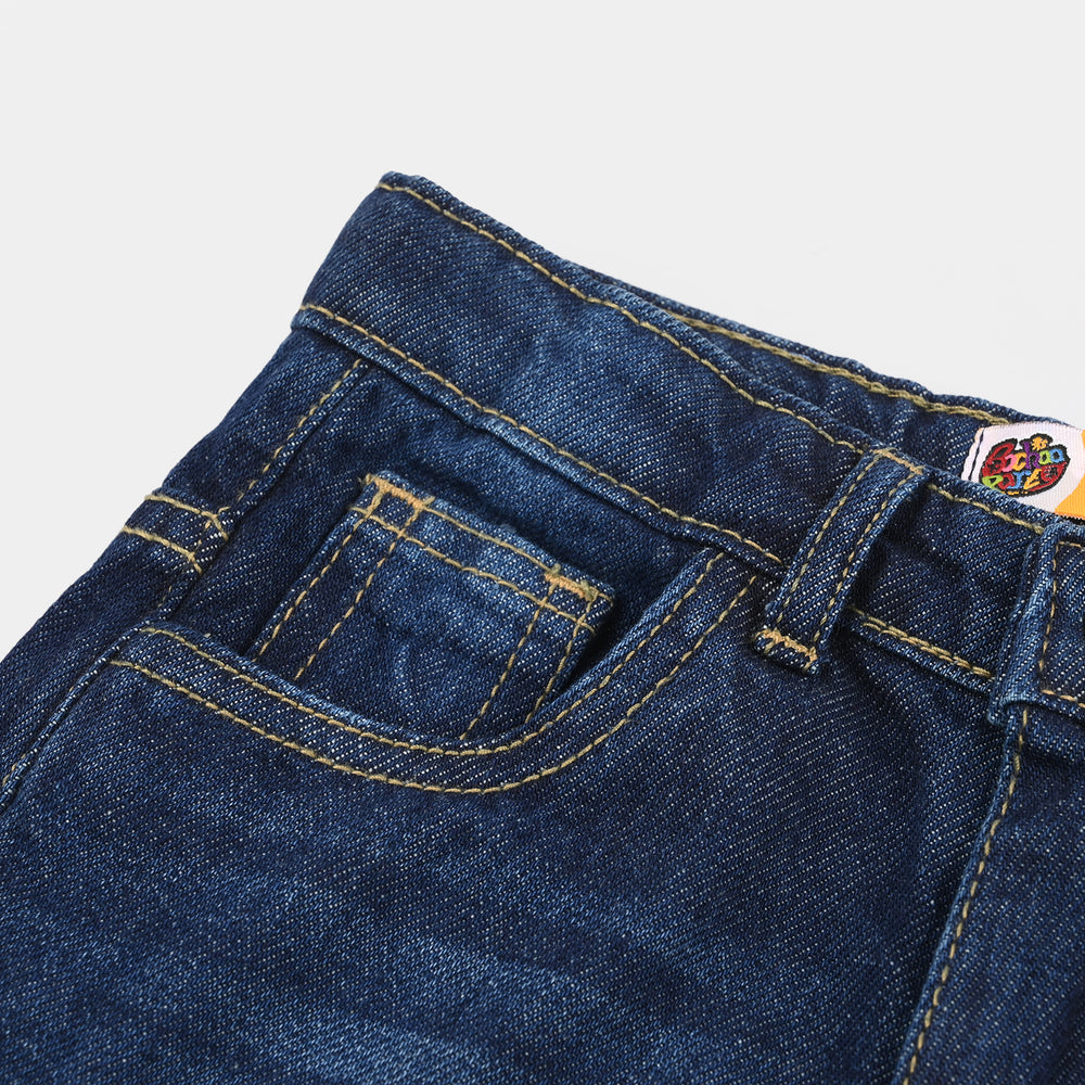 Boys Denim Stretch Shorts (Basic) - Dark Blue