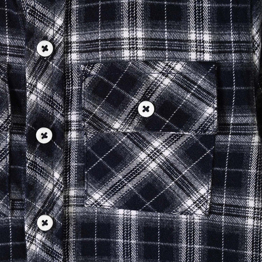 Boys Flannel Casual Shirt F/S Baseball-GREY