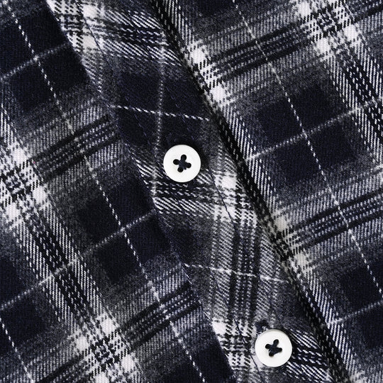 Boys Flannel Casual Shirt F/S Baseball-GREY