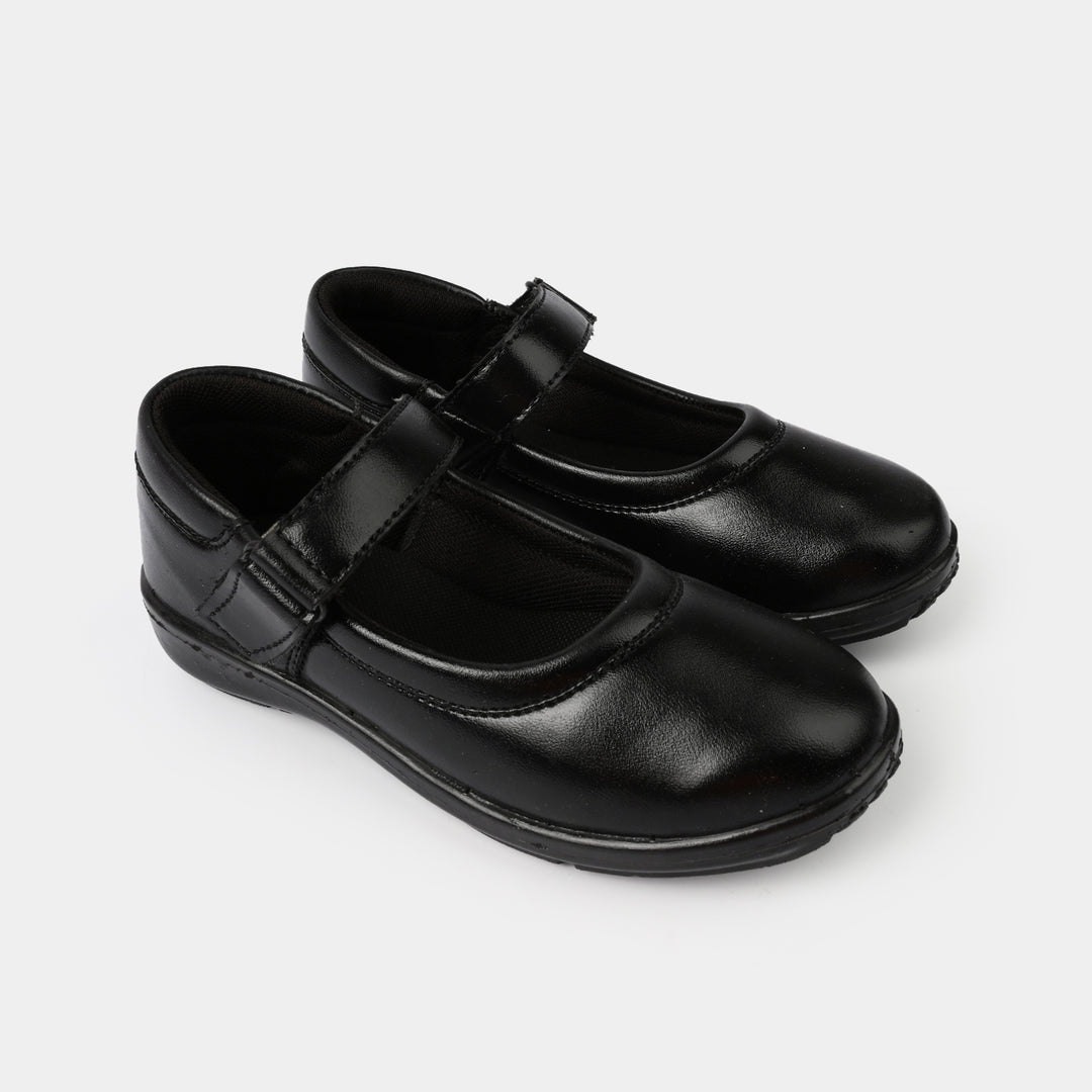 Girls School Shoes KR-01-BLACK