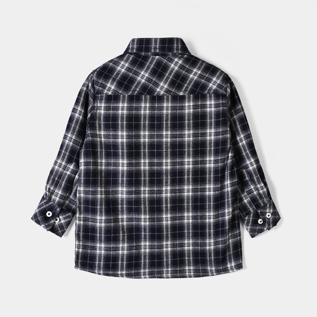 Boys Flannel Casual Shirt F/S Baseball-GREY
