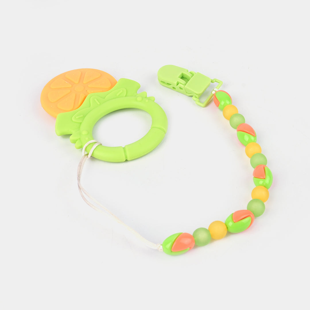 Teether With Chain | ORANGE