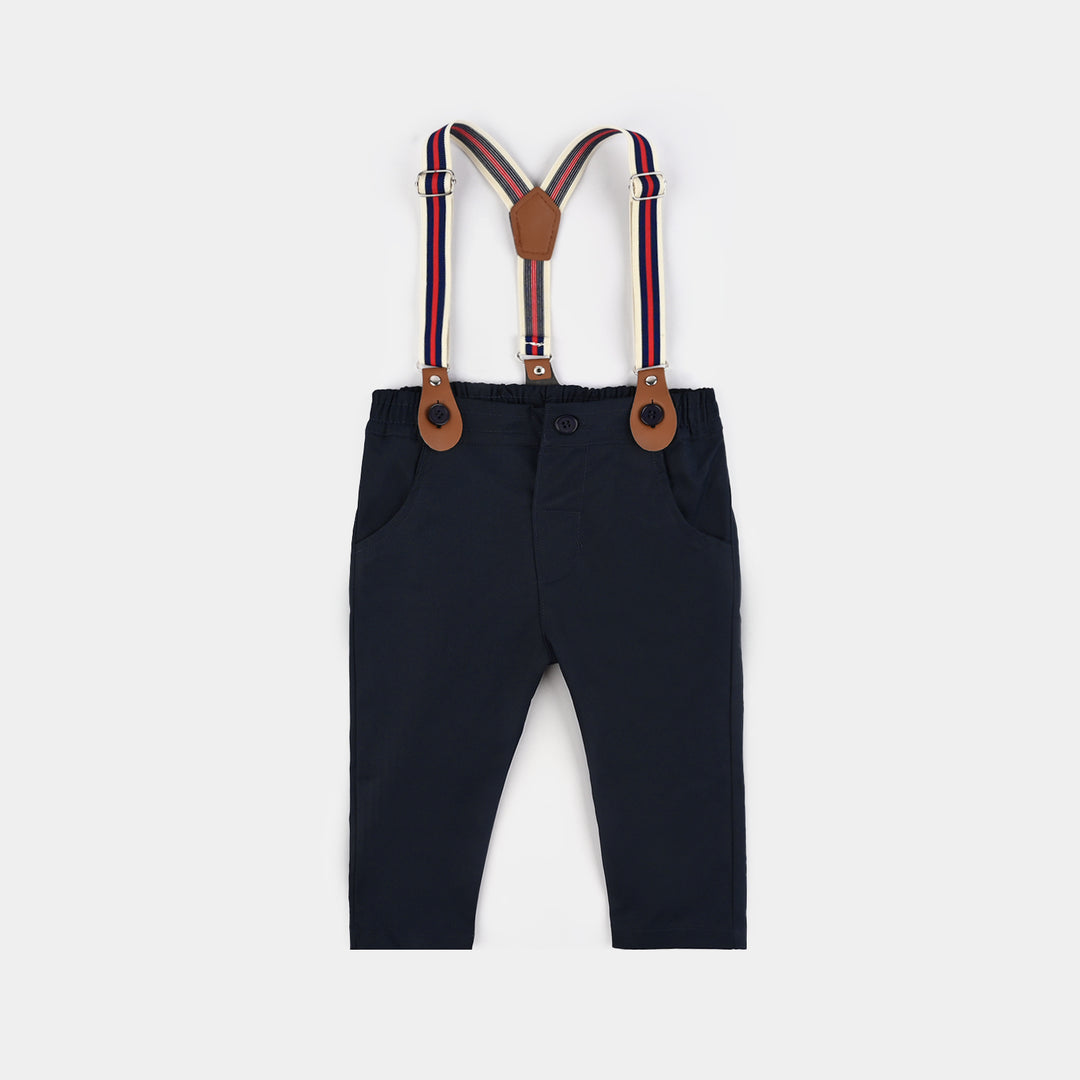 Infant Boys Cotton Interlock Suit-NAVY/BLUE