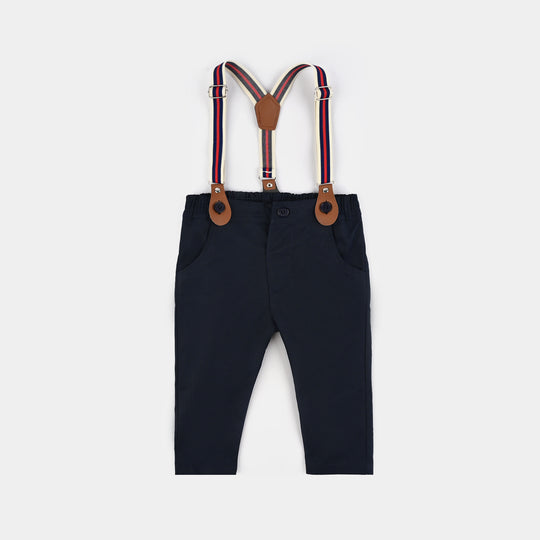 Infant Boys Cotton Interlock Suit-NAVY/BLUE