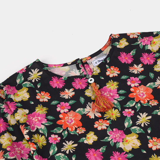 Teens Girls Cotton Printed 2-Piece Set - Raspberry/Multi