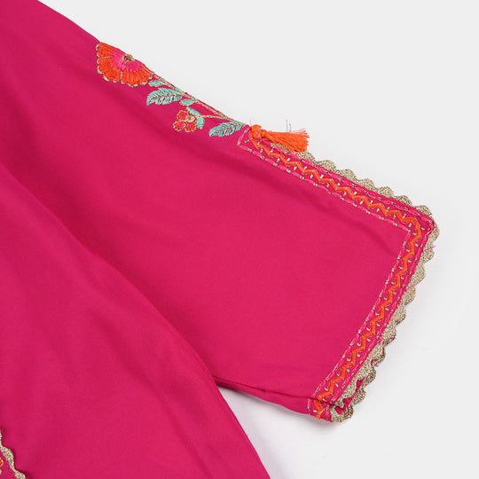 Girls Poly Cambric 3-Piece Set (Rangeen) – Shocking Pink