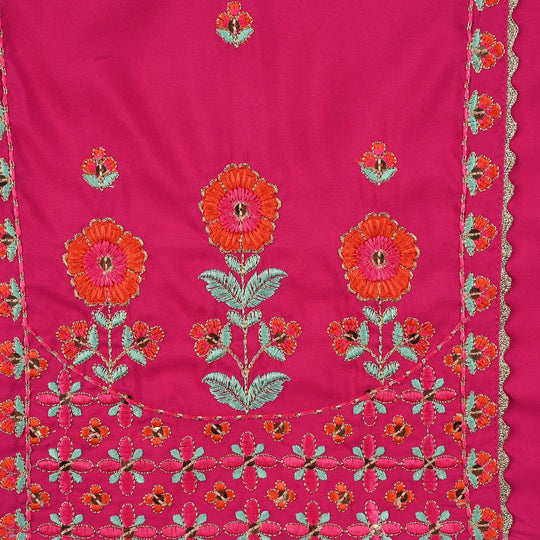 Girls Poly Cambric 3-Piece Set (Rangeen) – Shocking Pink