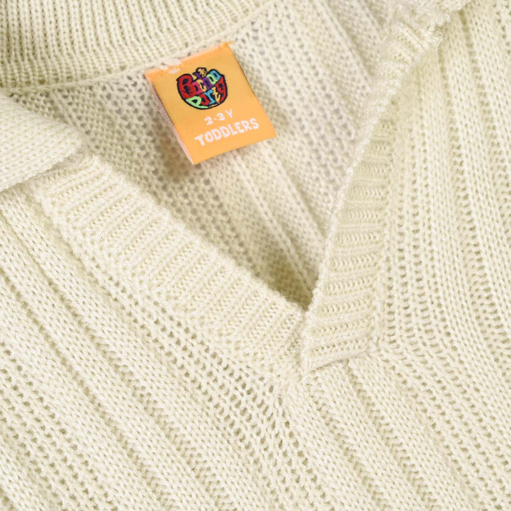 Boys Acrylic Sweater-Dropline-Off.White
