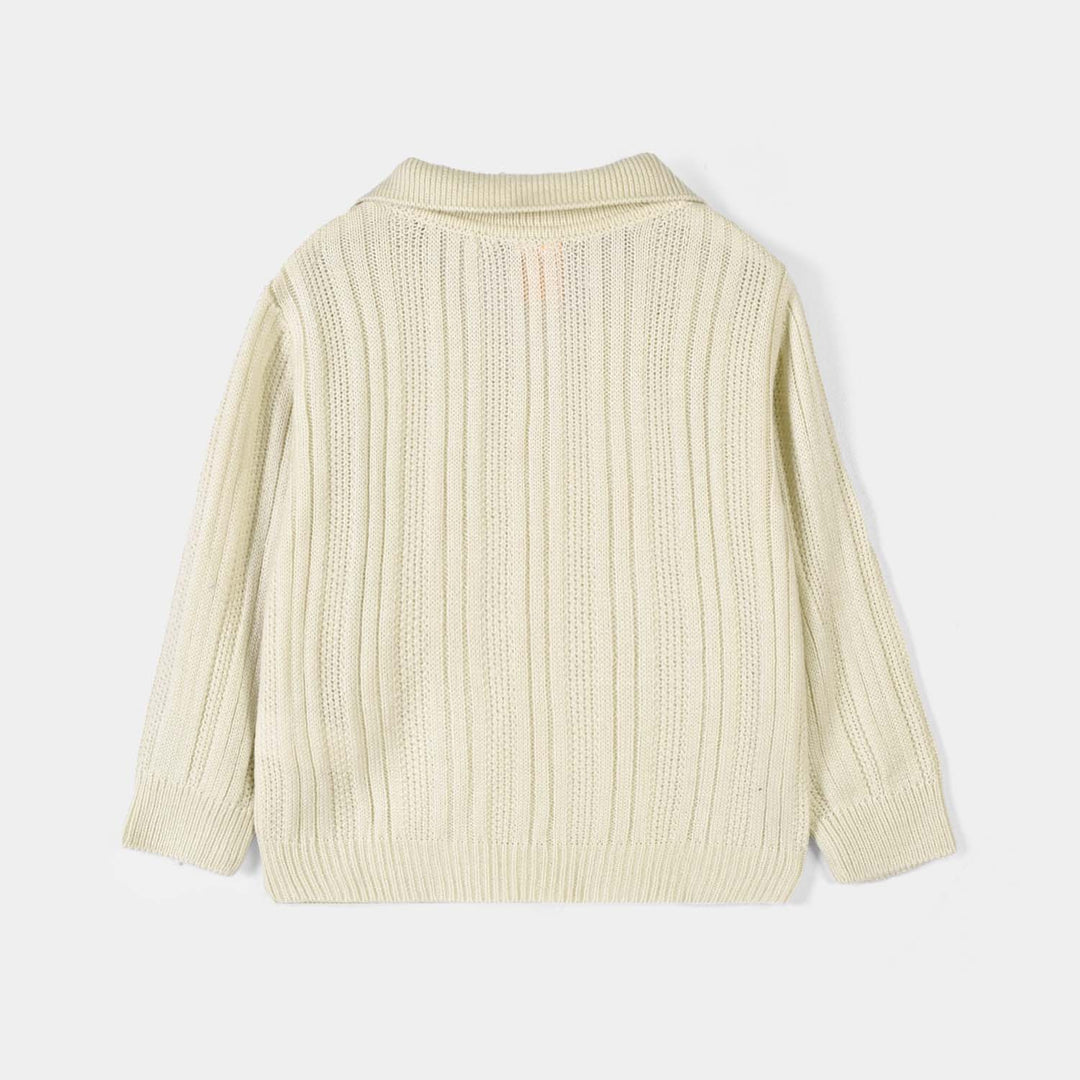 Boys Acrylic Sweater-Dropline-Off.White