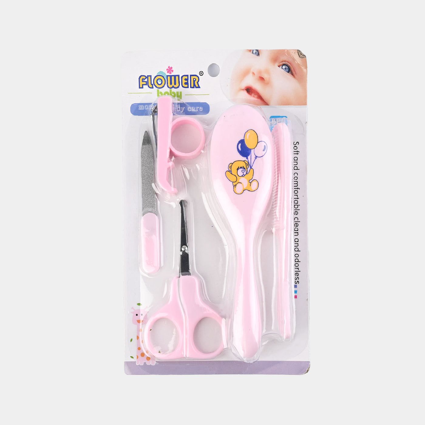 Baby Care 5pcs Comb Brush & Scissor, Nail Cutter Set